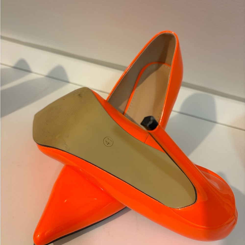 Source Unknown Bright Orange Pumps - image 3